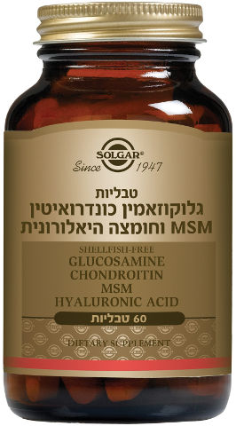גלוקוזאמין כונדרואיטין MSM וחומצה היאלורונית