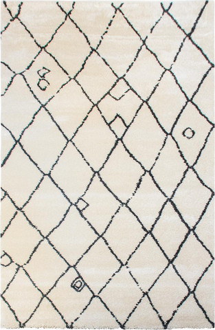 שטיח מרקש 06 קרם/שחור לחדר שינה