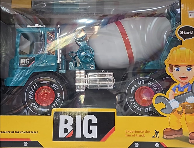 משאית מערבל בטון ענקית לילדים – BIG MACHINES (צבע כחול )