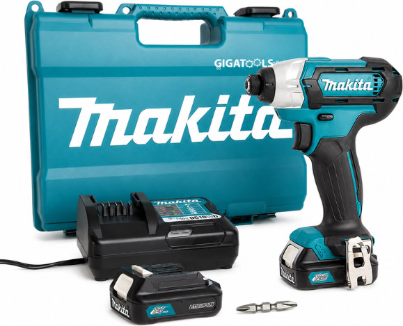 מברגת אימפקט 12V MAKITA TD110DWYE – מומנט 110Nm | כולל 2 סוללות 1.5Ah, מטען ומזוודה