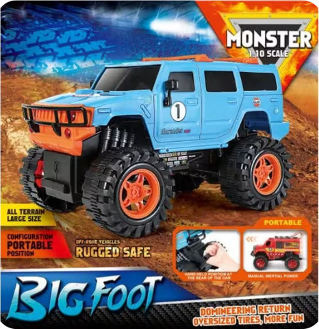 רכב שטח עם גלגלים ענקיים -  Monster Truck Hummer