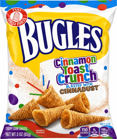 Bugles Connamon Toast Crunch באגלס