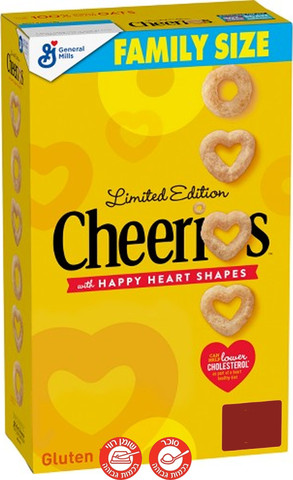 Cheerios Family Hearts צ'יריוס לבבות דגני בוקר ללא גלוטן
