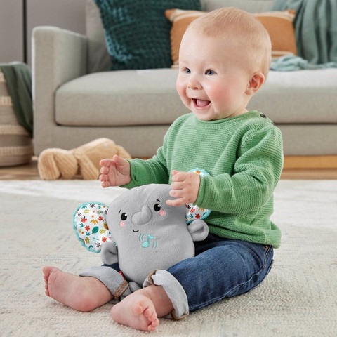 בובת פיל מרגיעה מקטיפה דגם Plush Elephant Baby Toy, Portable Sound Machine with Music and Vibrations