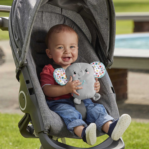 בובת פיל מרגיעה מקטיפה דגם Plush Elephant Baby Toy, Portable Sound Machine with Music and Vibrations