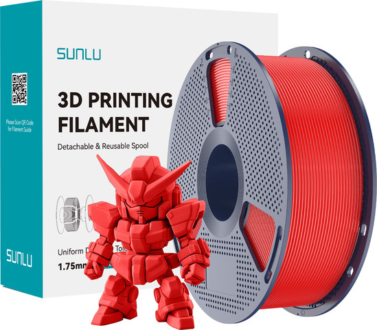 פילמנט+PLA מבית Sunlu – מותאם במיוחד עבור Bambu Lab ורוב מדפסות FDM,עם איכות בלתי מתפשרת – צבע אדום