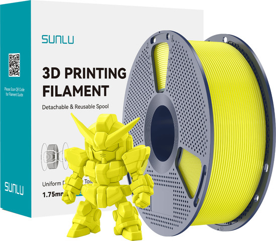 פילמנט+PLA מבית Sunlu – מותאם במיוחד עבור Bambu Lab ורוב מדפסות FDM,עם איכות בלתי מתפשרת – צבע צהוב
