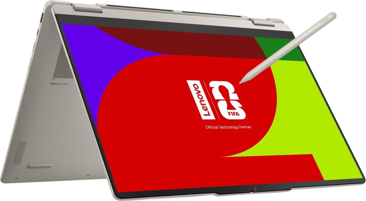 מחשב נייד עם מסך מגע Lenovo Yoga 7 16" OLED 2-in-1 - מעבד AMD Ryzen AI 7 445 - זיכרון 32GB - כונן 512GB SSD - צבע Seashell - כולל Win 11 Pro