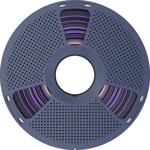 פילמנט Silk PLA+ דו-צבעי – למרקם חלק כמשי עם קשיחות משופרת ללא שברים, צבע סגול - שחור