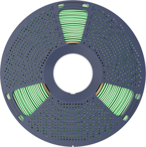 פילמנט Silk PLA+ תלת-צבעי – למרקם חלק כמשי עם קשיחות משופרת ללא שברים, צבע סגול - ירוק - כחול