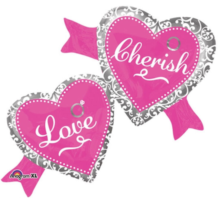 בלון מיילר 38- LOVE CHERISH 2 לבבות