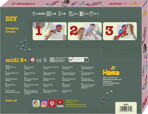 חרוזי גיהוץ קופסא גדולה בנות ים - Hama
