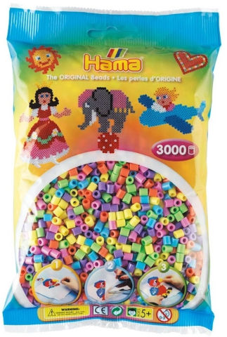 שקית 3000 חרוזי גיהוץ - צבעי פסטל