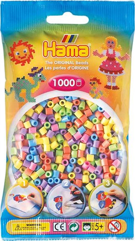 חרוזי גיהוץ 1000 יחידות - פסטל