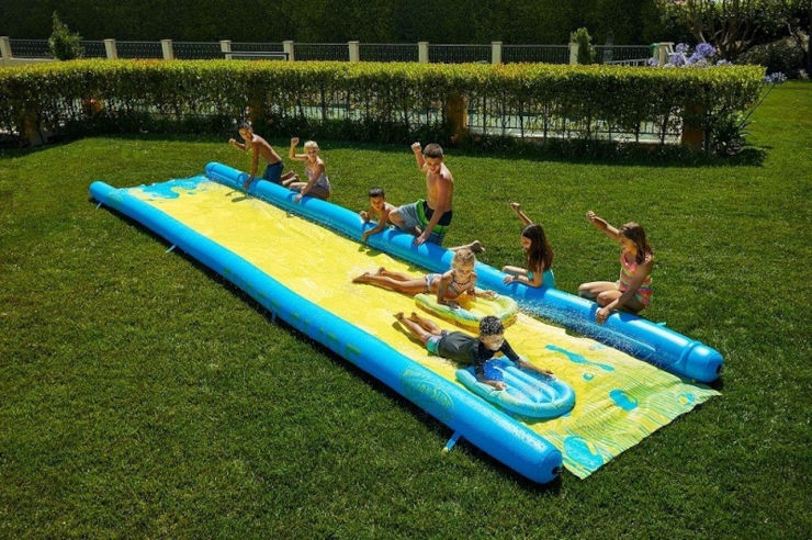 מגלשת מים מודולארית ענקית 7.9 מטר Super Wave Rider עם 2 גלשני בוגי ומשאבה