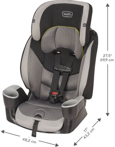 כיסא בטיחות משולב בוסטר מאסטרו ספורט Maestro Sport - שחור/אפור