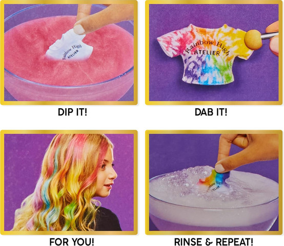 בובת אופנה ריינבו היי DIY צבעי מים - עיניים ירוקות