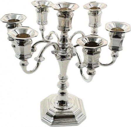 פמוט 7 קנים מוכסף 25 ס”מ סדרת אנגליה