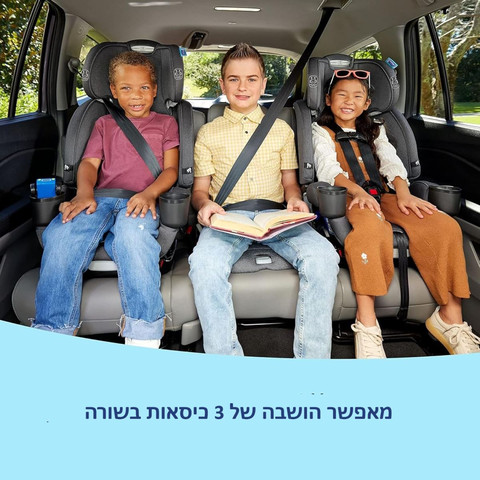 כסא בטיחות 5ב1 במהדורה צרה מלידה עד 54 קג דגם 4Ever DLX Grad 5in1 צבע מושב הבטיחות harrison