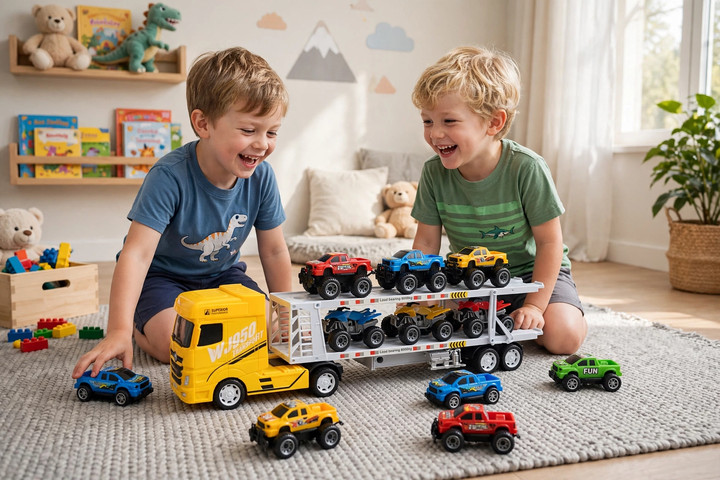 משאית מובילה ענקית + 12 רכבים - Inertia Truck WJ950