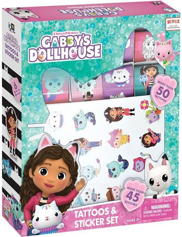 בית הבובות של גבי - סט קעקועים ומדבקות - Gabby's Dollhouse
