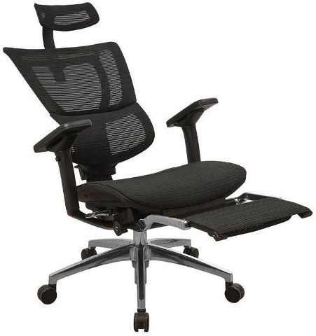 MIRUS Luxury  כיסא מירוס שחור עם משענת  רגליים