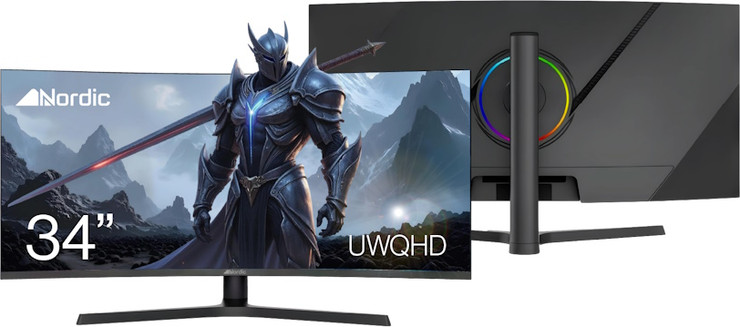 מסך מחשב גיימינג קעור 34" UWQHD ‏Nordic נורדיק ZTW25F