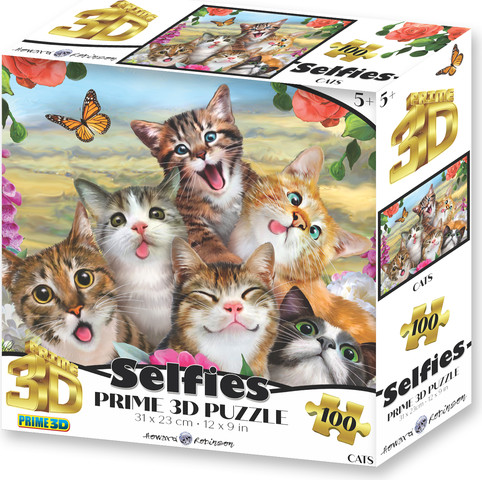 פאזל תלת מימד חתולים סלפי 48 חלקים מבית Prime 3D