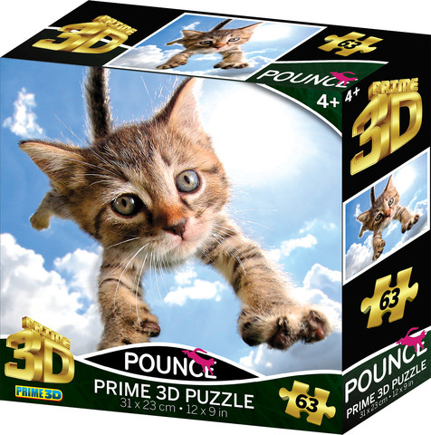 פאזל תלת מימד חתול ספארקלס 48 חלקים מבית Prime 3D