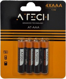 חבילת סוללות AAA אלקליין 4 יחידות דגם AT-AAA מבית ATech