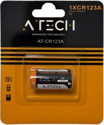סוללת ליתיום CR123A יחידה אחת – דגם AT-CR123 מבית ATech