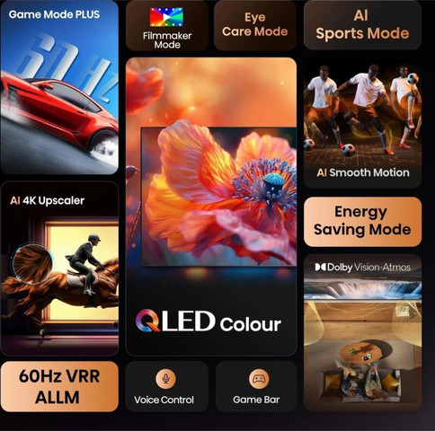 טלוויזיה חכמה Hisense 43" UHD 4K QLED - שחור