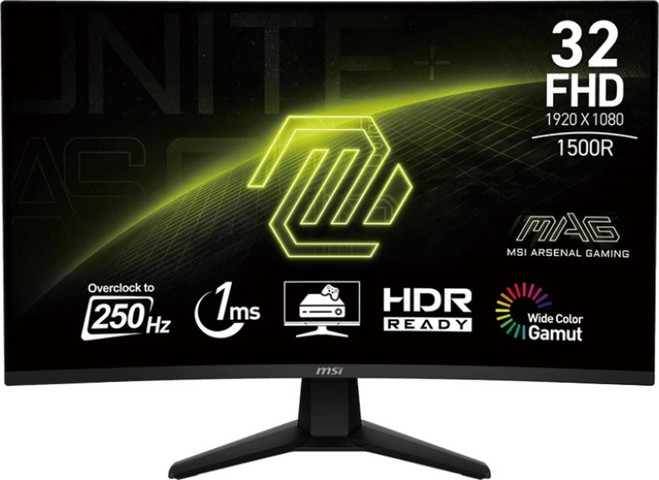 מסך גיימינג קעור MSI MAG 32C6X FHD 250Hz 31.5"