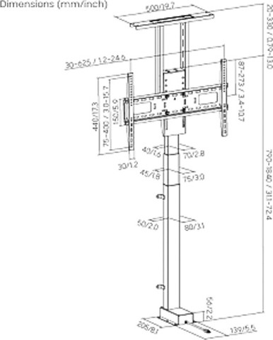 מעלית מרהיט למסכים עד 80'' Eazo איזו EFL80