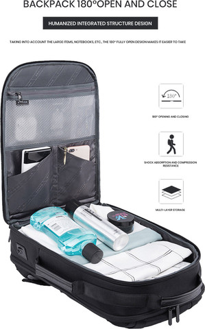 תיק גב AeroSync Evolve למחשב 16 אינץ' עם יציאת USB מבית כאמל מאונטין