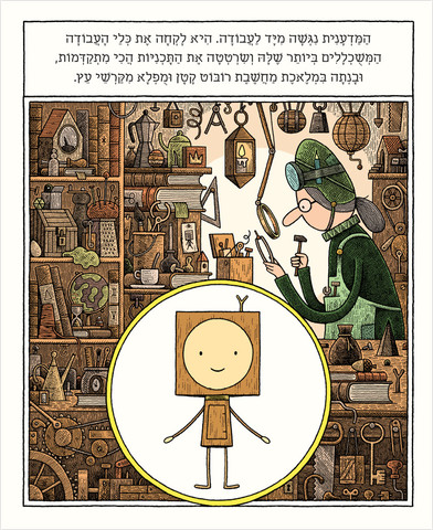 ספר ילדים - רובוט הקרשים הקטן והנסיכה בול עץ / טום גולד
