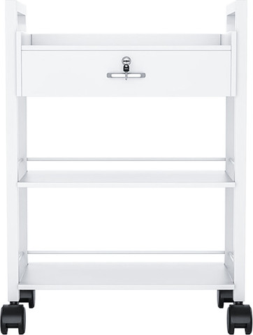 עגלת קוסמטיקה 3 מדפי עץ ומגירת אחסון Cosmetics cart