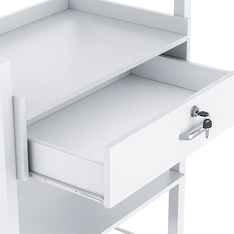 עגלת קוסמטיקה 3 מדפי עץ ומגירת אחסון Cosmetics cart