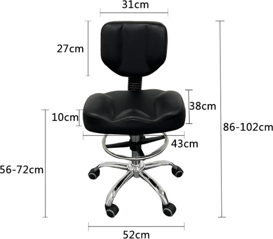 כיסא אורתופדי מרובע עם חישוק רגליים Professional chair