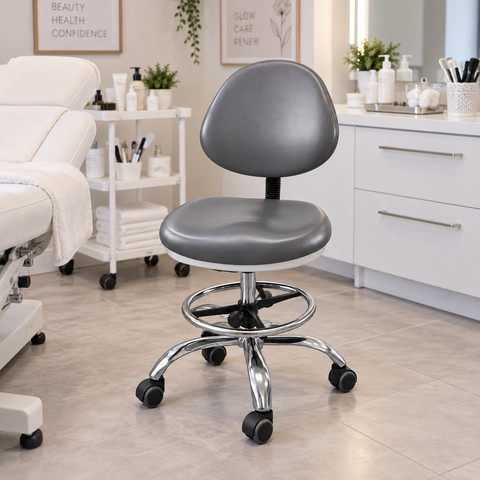 כיסא קוסמטיקאית עם גב מעוגל צבע אפור Сhair with a rounded grey
