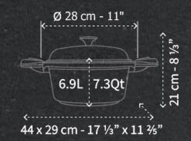 סיר 28 ס"מ 6.9 ליטר + מכסה - B&H