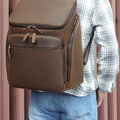 תיק גב Afterburnr Ultra 15L למחשב 16 אינץ' מעור אמיתי מבית כאמל מאונטין