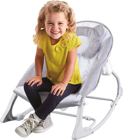 טרמפולינה לתינוק 2 ב 1 עד 18 ק"ג הופכת לכיסא נדנדה עם מנגנון רטט וקשת צעצועים - קטיפה בז'