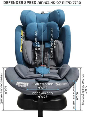 כיסא בטיחות דו כיווני Defender Speed –  i-Size מגיל לידה עד 12 שנים
