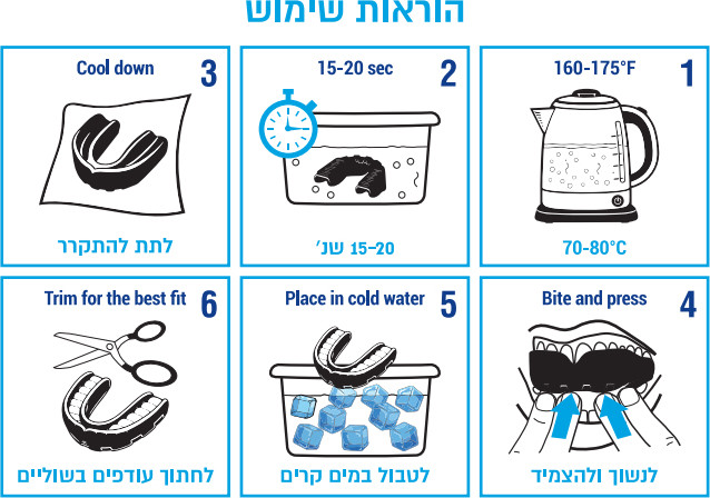 סד לילה לחריקת שיניים, סד דנטלי למניעת חריקת שיניים והקלה בנחירות, סד לילה לטיפול בשחיקת שיניים (ברוקסיזם), סד לילה לשיניים מונע נזקי שחיקה בלילה 4 יח וטבליות ניקוי Night Guard Moldable Teeth Grinding Protection