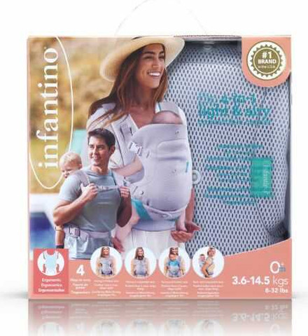 מנשא תינוק ארגונומי Infantino Flip 4-in-1 Light & Airy