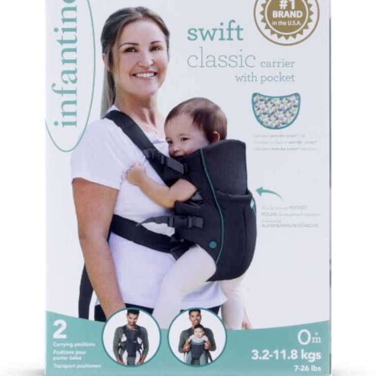 מנשא תינוק קומפקטי Infantino Swift Classic עם כיס וסינר מובנה