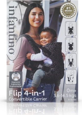 מנשא Flip Advanced 4-in-1 מבית Infantino - מנומר שחור