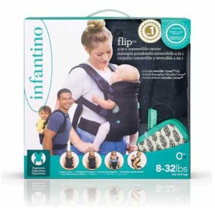 מנשא תינוק ארגונומי מתכוונן Infantino Flip Advanced 4-in-1 - צבע ג'ינס