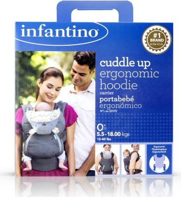 מנשא Cuddle Up Ergonomic Hoodie מבית Infantino  - צבע אפור